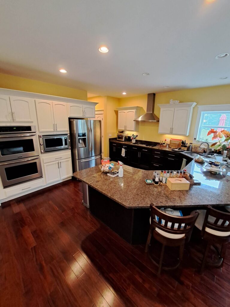 Kitchen cleaned during a home cleaning services