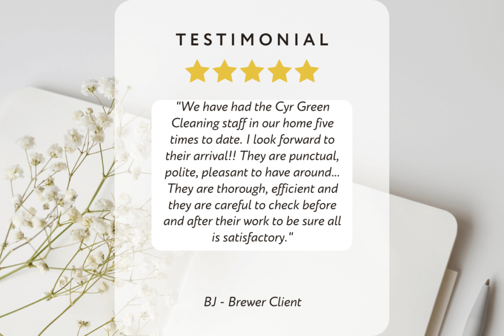 5 star Brewerhouse cleaning service testimonial.