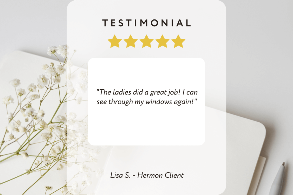 5 star Hermon house cleaning service testimonial.